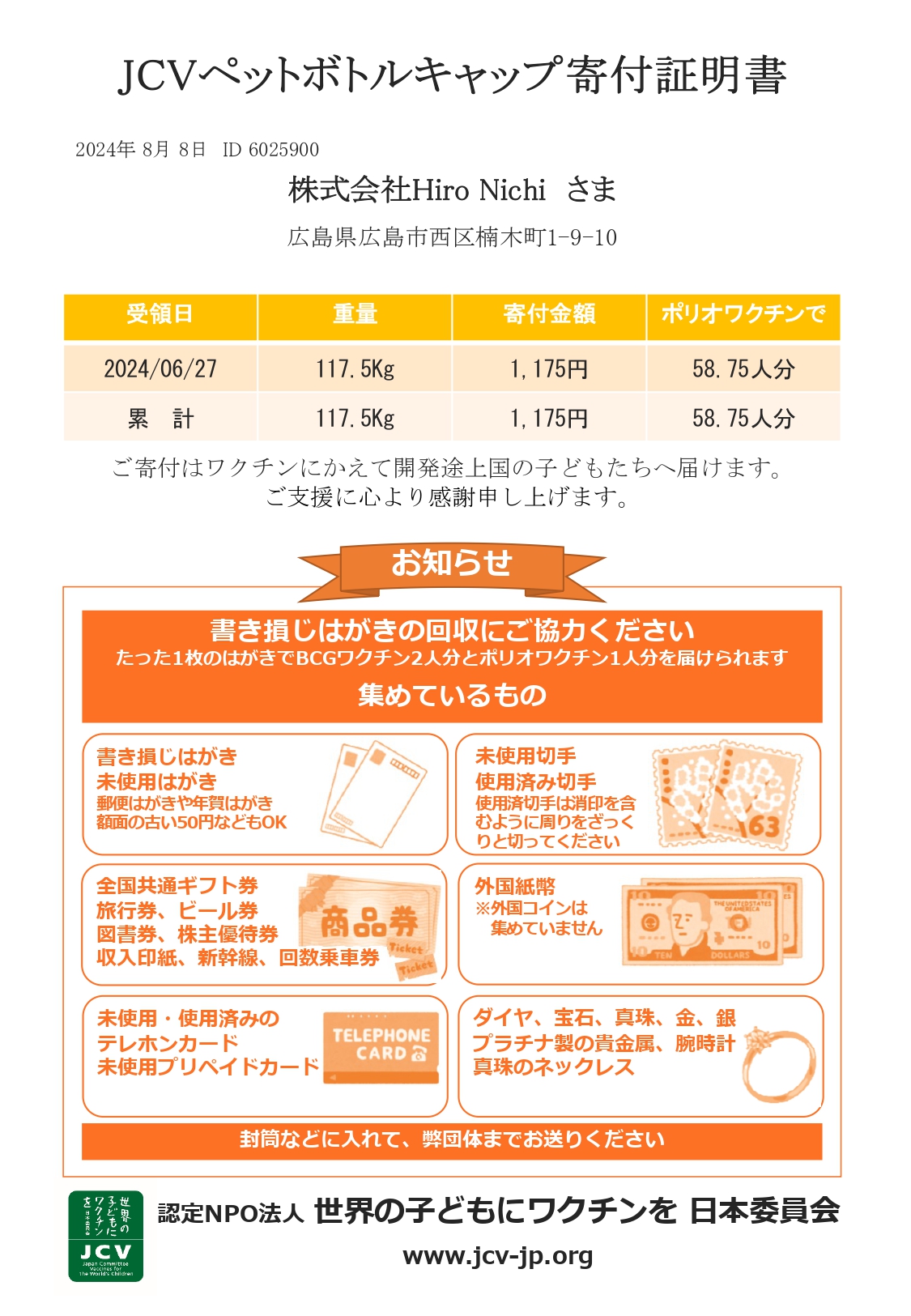 【SDGs】ペットボトルキャップ回収の結果報告